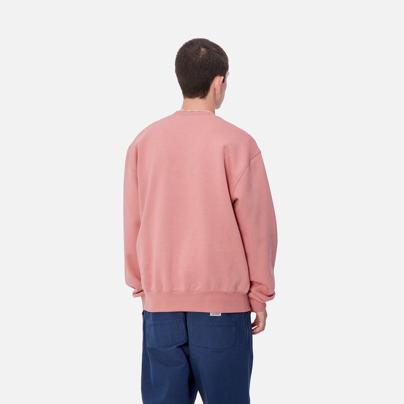 Carhartt Carhartt Sweatshirt Erkek Pembe | KVY-372045