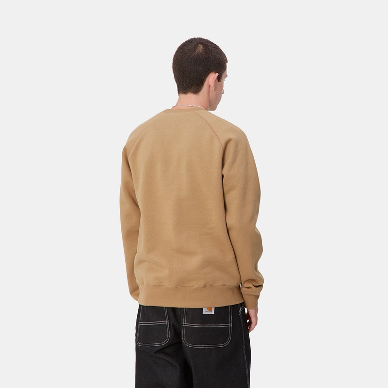 Carhartt Chase Sweatshirt Erkek Bej Rengi | FME-701895