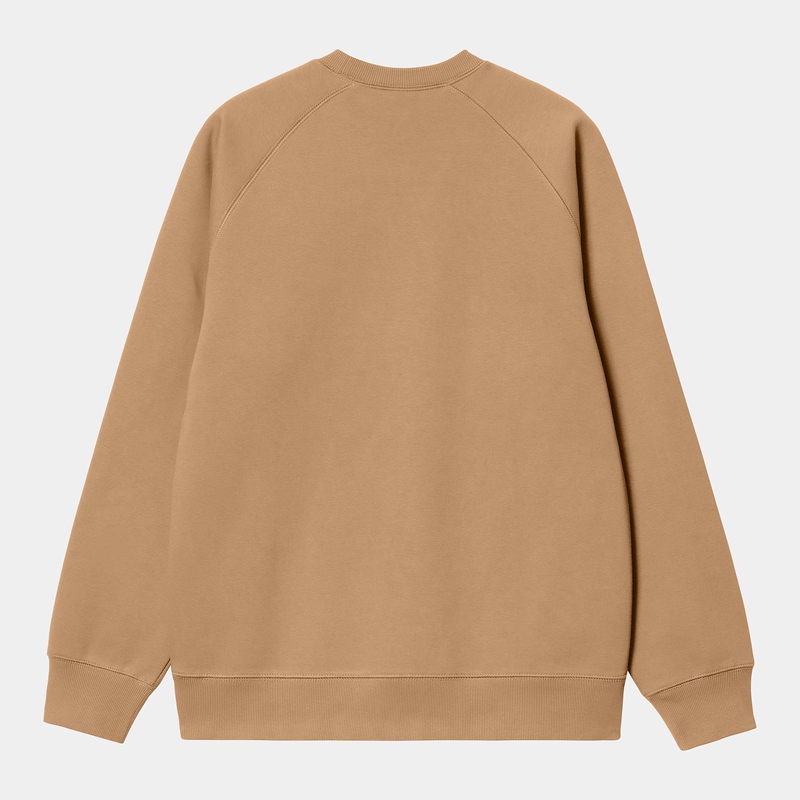 Carhartt Chase Sweatshirt Erkek Bej Rengi | FME-701895