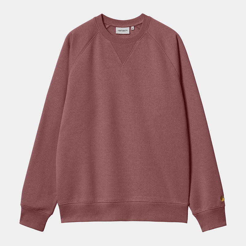 Carhartt Chase Sweatshirt Erkek Bordo | IWC-742593