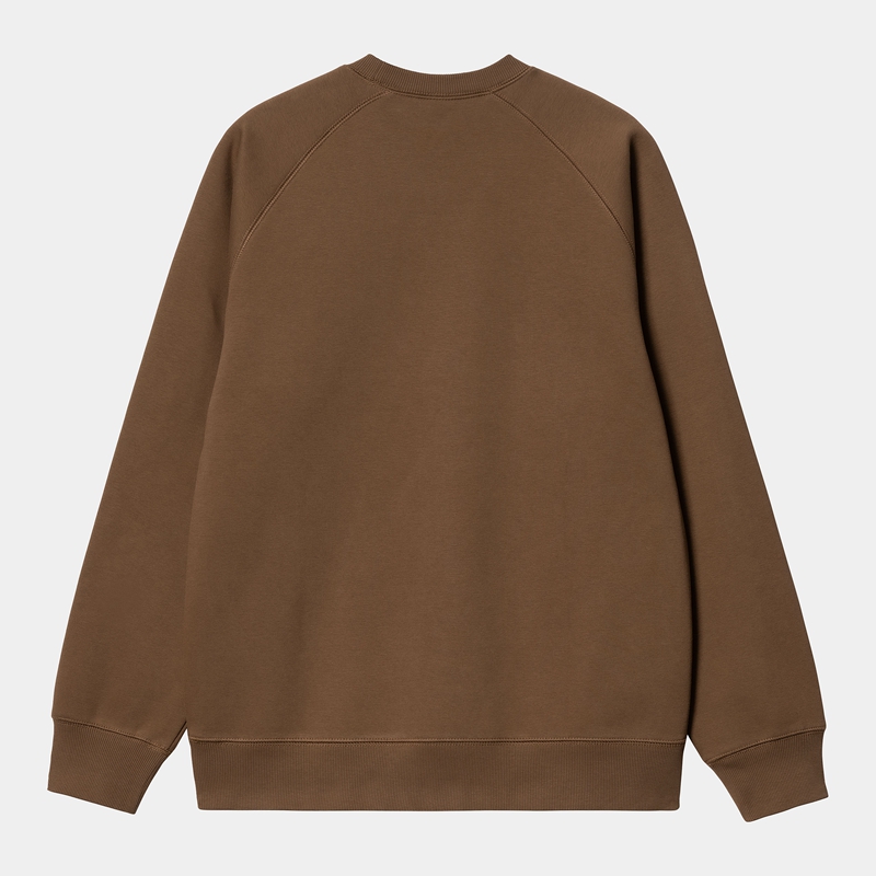 Carhartt Chase Sweatshirt Erkek Kahverengi | MIE-835706