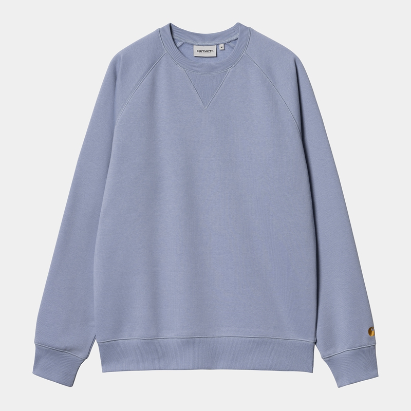 Carhartt Chase Sweatshirt Erkek Mavi | IXF-315829