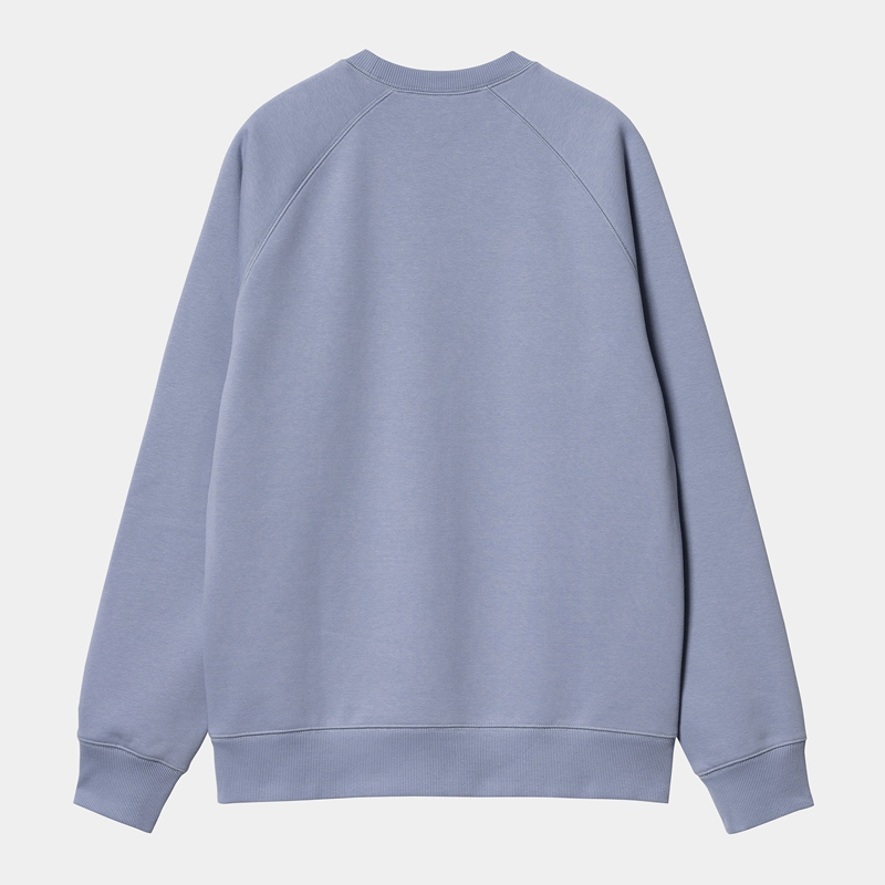 Carhartt Chase Sweatshirt Erkek Mavi | IXF-315829