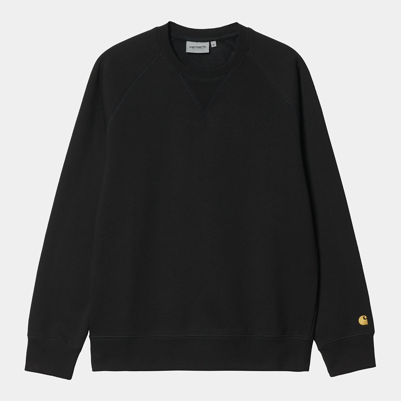 Carhartt Chase Sweatshirt Erkek Siyah | IQR-015926