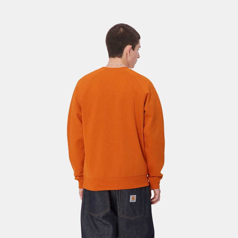 Carhartt Chase Sweatshirt Erkek Turuncu | OZB-689053