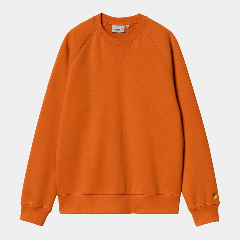 Carhartt Chase Sweatshirt Erkek Turuncu | OZB-689053