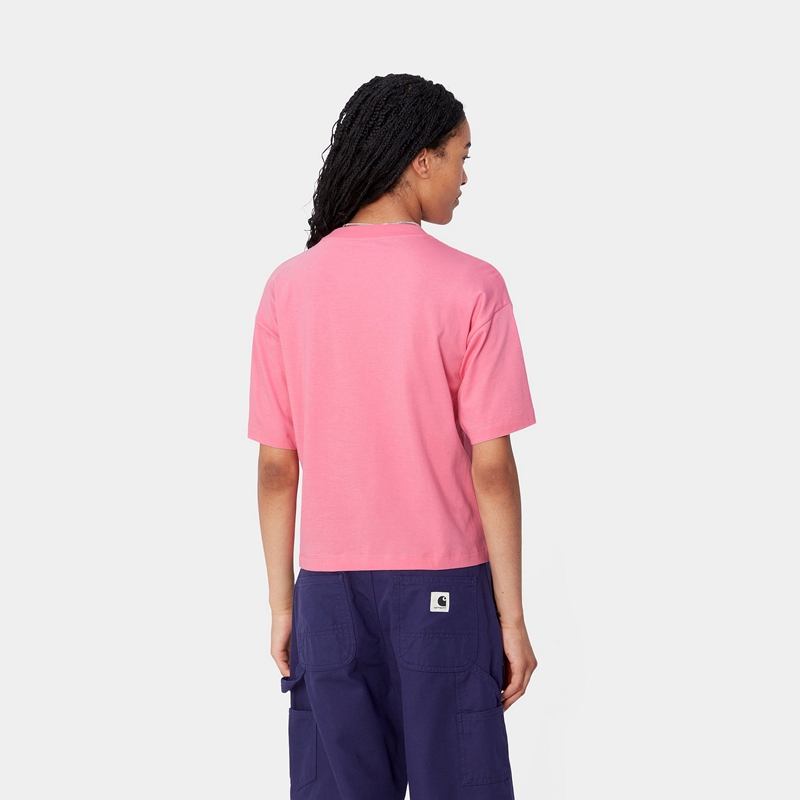 Carhartt Chester Tişört Kadın Pembe | ZUE-654372