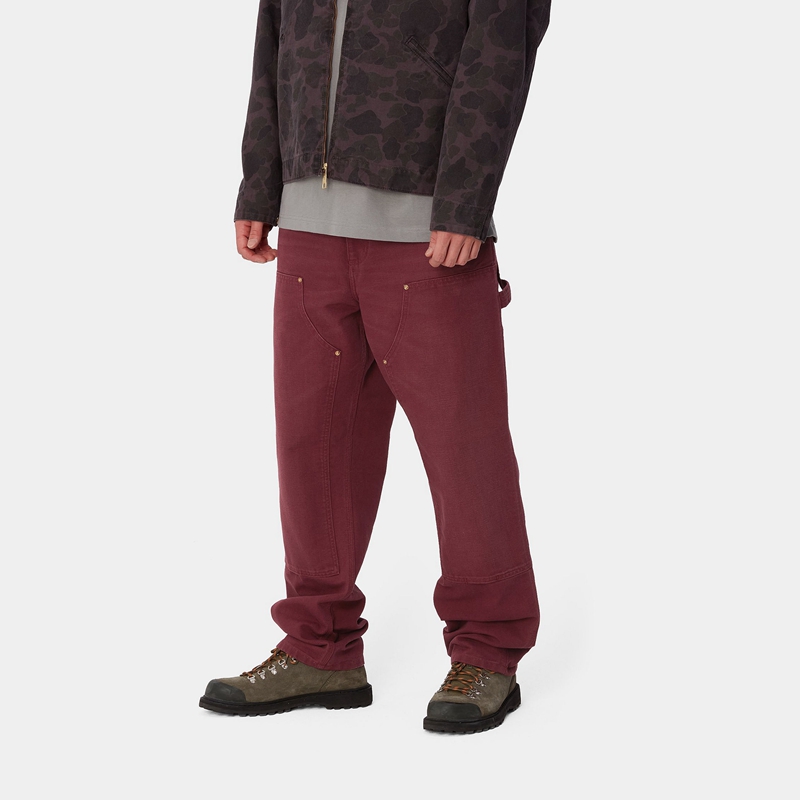 Carhartt Double Knee Pantolon Erkek Bordo | CQG-941853