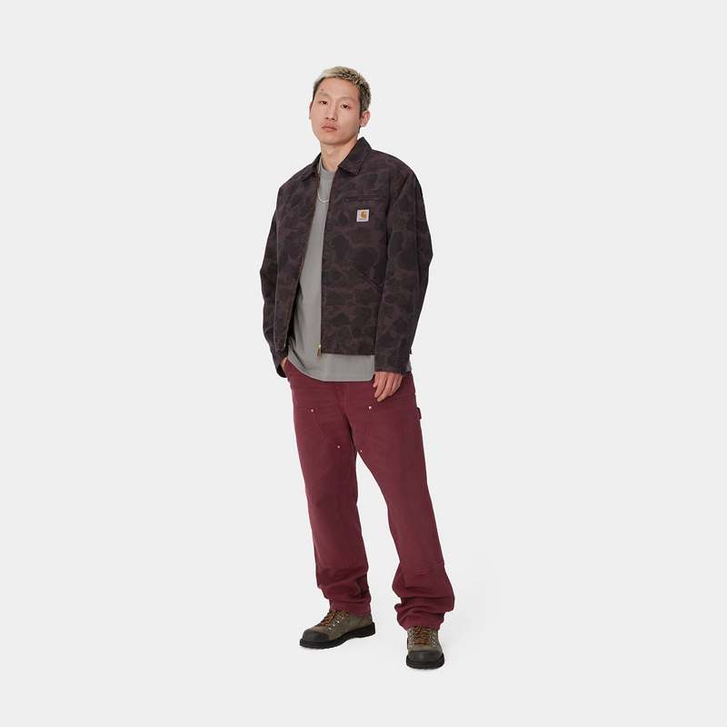 Carhartt Double Knee Pantolon Erkek Bordo | CQG-941853