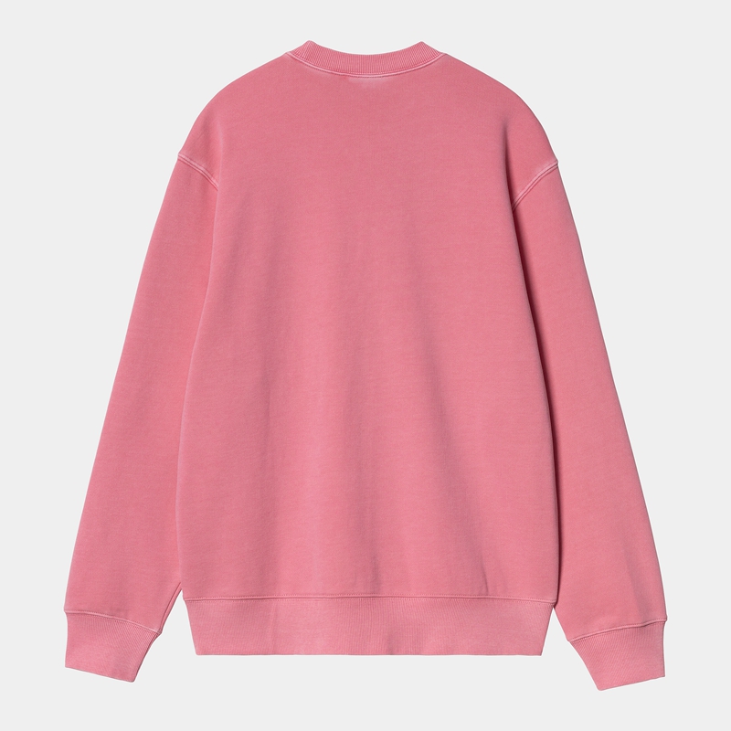 Carhartt Duster Script Sweatshirt Erkek Pembe | DXO-602895