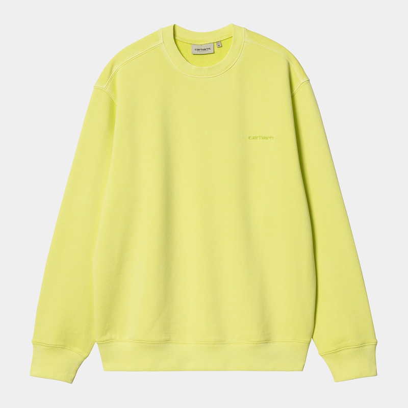 Carhartt Duster Script Sweatshirt Erkek Sarı | BDK-758046