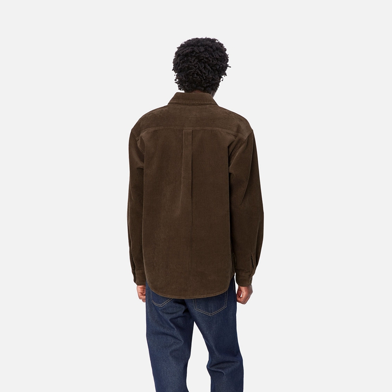 Carhartt Flint Gömlek Erkek Çikolata | DMV-268350