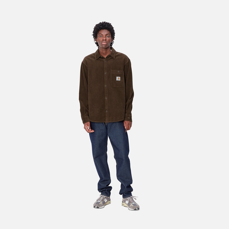 Carhartt Flint Gömlek Erkek Çikolata | DMV-268350