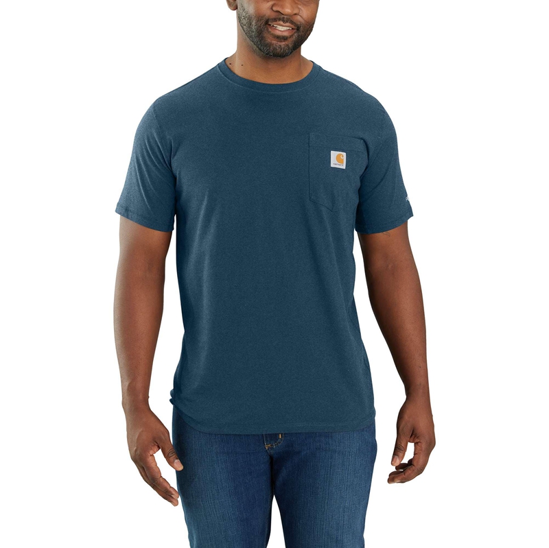 Carhartt Force® Relaxed Fit Short-Sleeve Pocket Tişört Erkek Mavi | SUA-791603