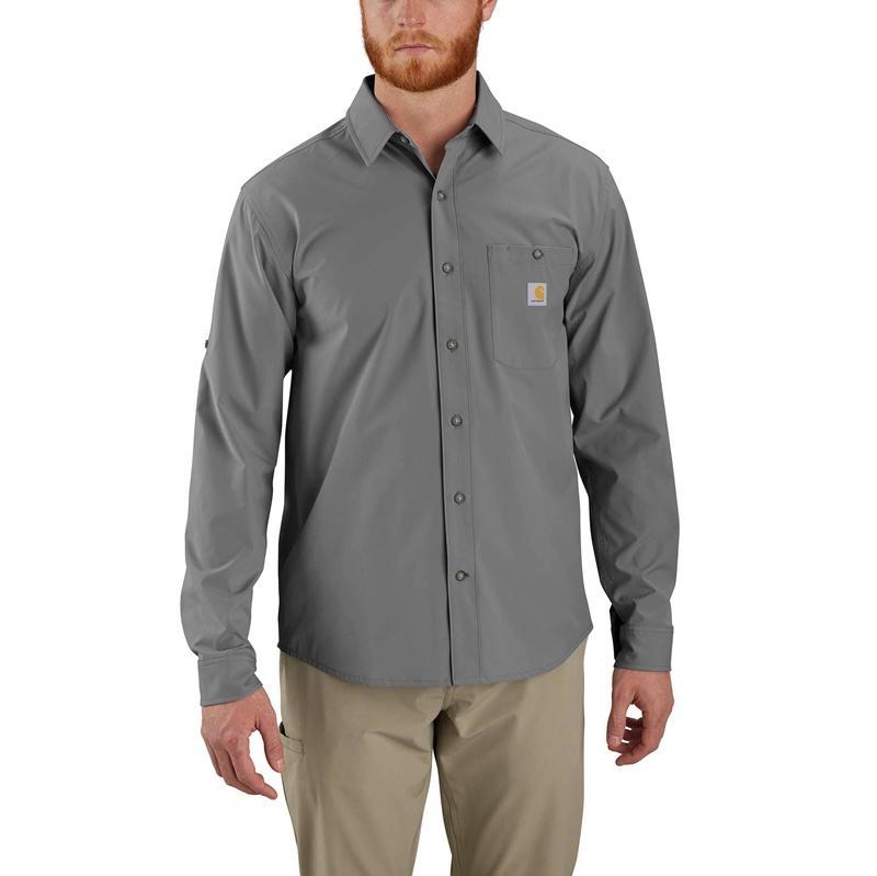 Carhartt Force Sun Defender™ Relaxed Fit Lightweight Long-Sleeve Gömlek Erkek Gri | DKM-541628