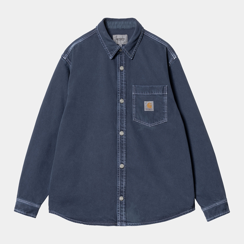 Carhartt George Gömlek Ceket Erkek Lacivert | CVJ-968431