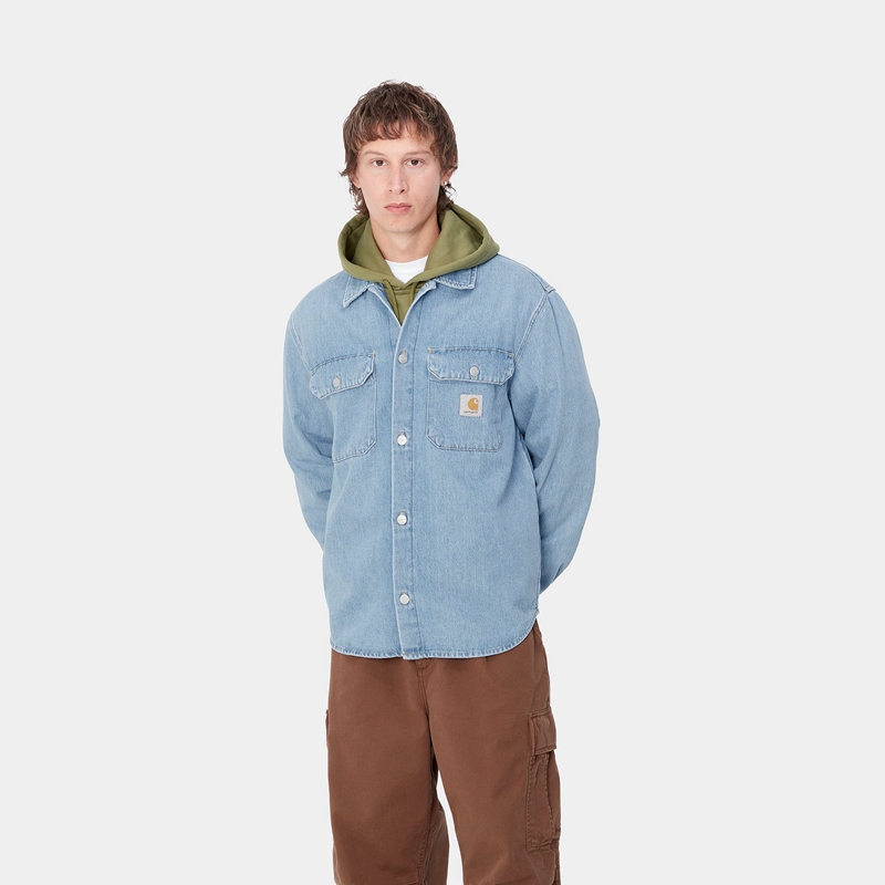 Carhartt Harvey Gömlek Ceket Erkek Mavi | GUP-147203