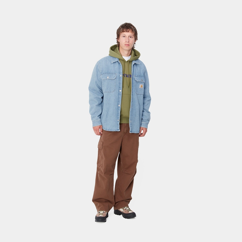 Carhartt Harvey Gömlek Ceket Erkek Mavi | GUP-147203