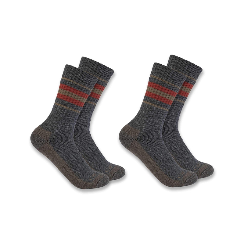 Carhartt Heavyweight Synthetic-Wool Blend Crew 2-Pack Socks Kadın Koyu Gri | NTK-453806