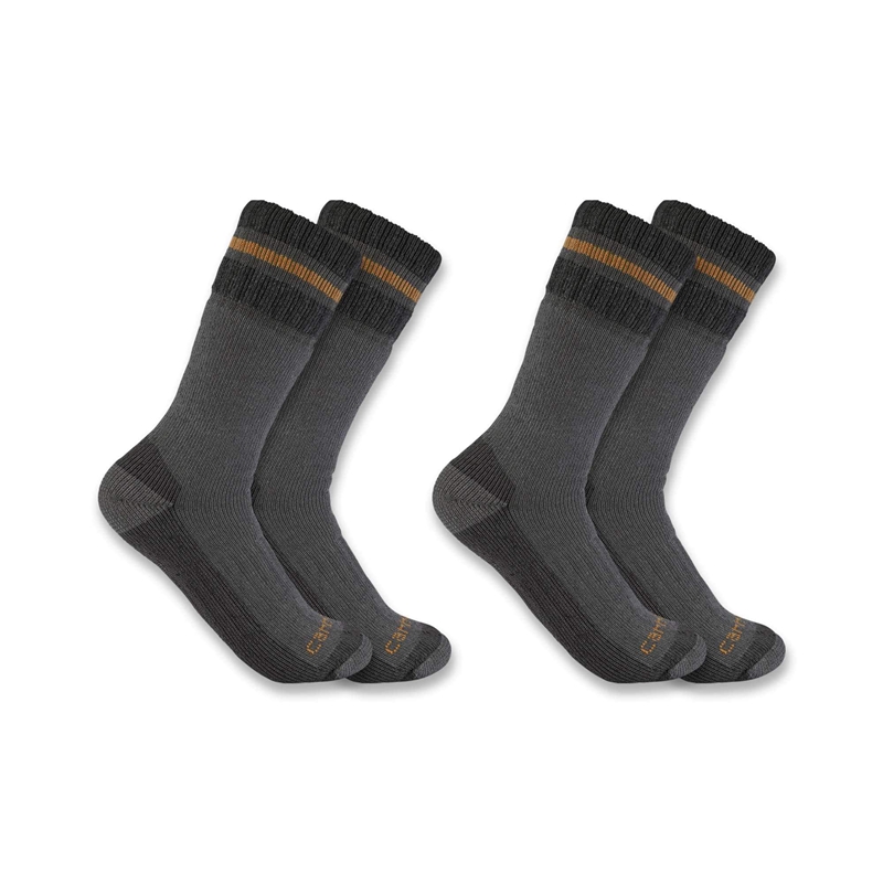 Carhartt Heavyweight Synthetic-Wool Blend Boot 2-Pack Socks Erkek Koyu Gri | EAG-528176