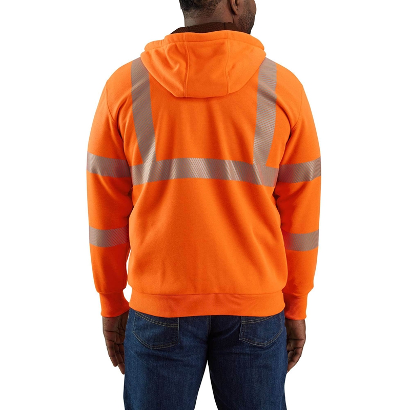 Carhartt High-Visibility Loose Fit Midweight Thermal-Lined Full-Zip Class 3 Sweatshirt Erkek Açık Yeşil | LHP-178906