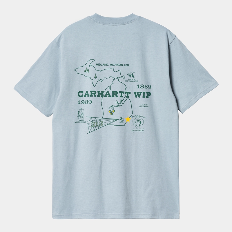 Carhartt Home State Tişört Erkek Mavi | BYC-261340