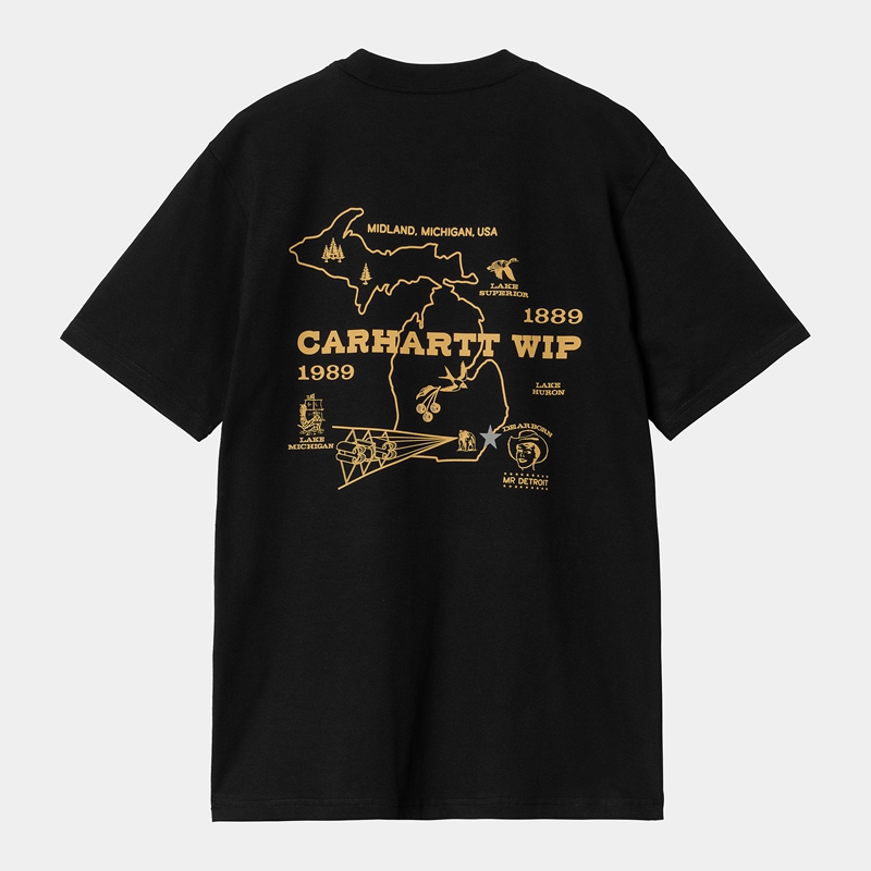 Carhartt Home State Tişört Erkek Siyah | DCQ-138760