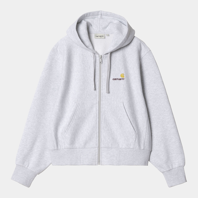 Carhartt Hooded American Script Ceket Kadın Beyaz | BVF-407832