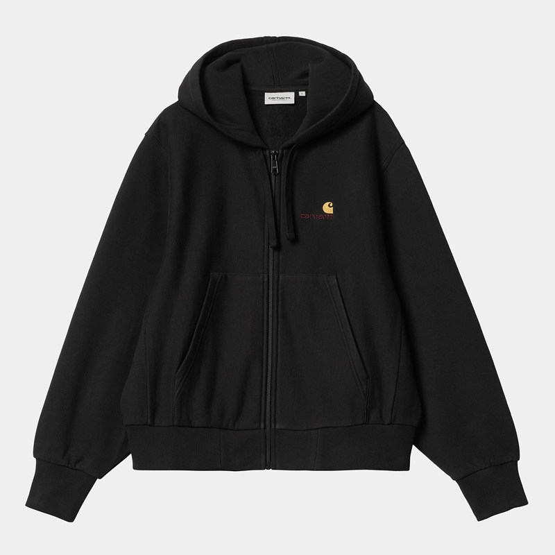 Carhartt Hooded American Script Ceket Kadın Siyah | VJC-623917