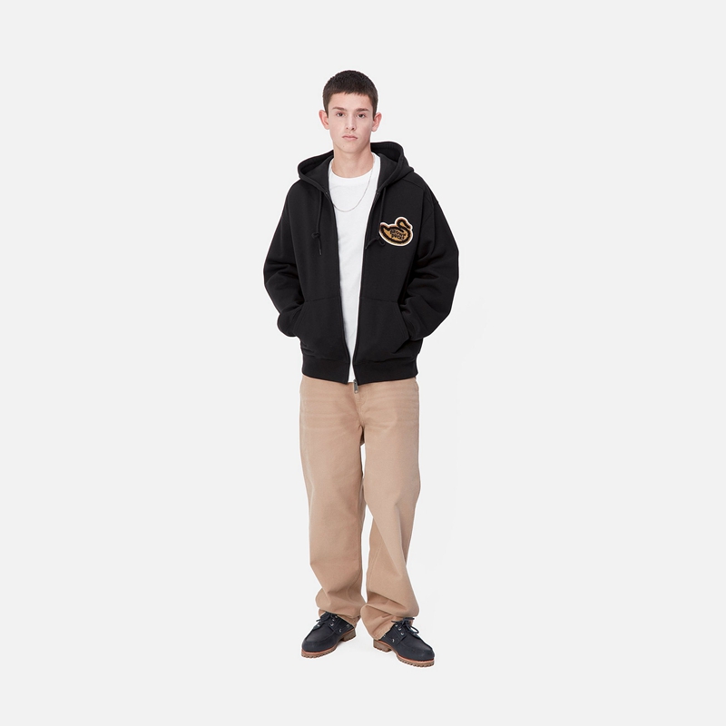 Carhartt Hooded Brown Ducks Ceket Erkek Siyah | LAY-809235