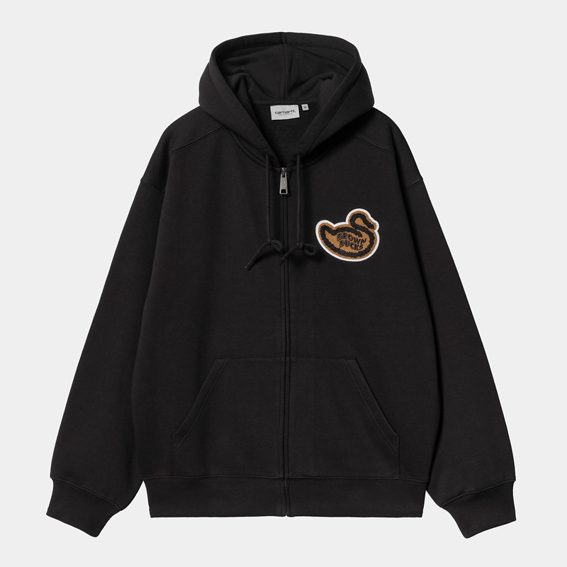 Carhartt Hooded Brown Ducks Ceket Erkek Siyah | LAY-809235