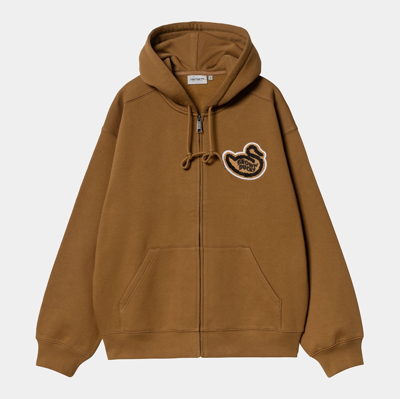 Carhartt Hooded Brown Ducks Ceket Erkek Kahverengi | INS-791263