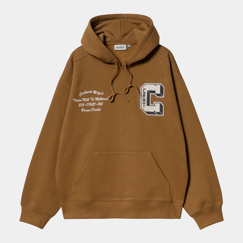 Carhartt Hooded Brown Ducks Kapşonlu Erkek Kahverengi | CRU-054872