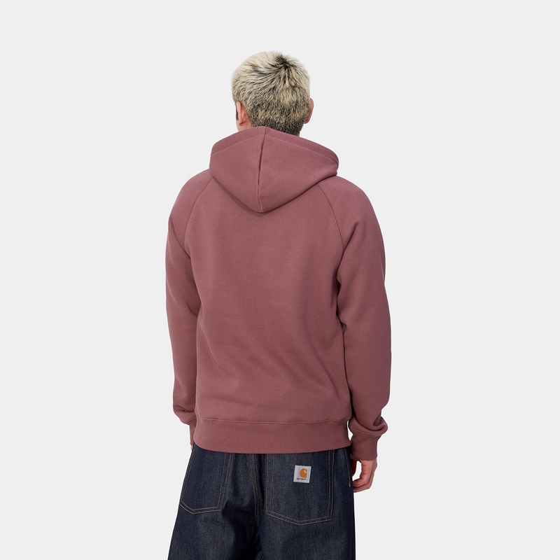 Carhartt Hooded Chase Kapşonlu Erkek Bordo | NRM-875192