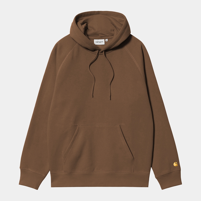 Carhartt Hooded Chase Kapşonlu Erkek Kahverengi | NEV-530287