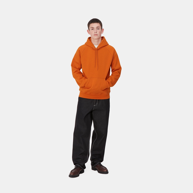 Carhartt Hooded Chase Kapşonlu Erkek Turuncu | QMZ-256430