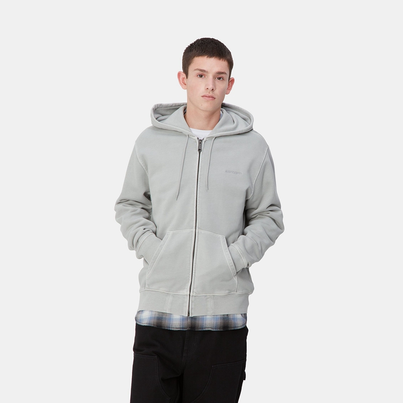 Carhartt Hooded Duster Script Ceket Erkek Gri | YHP-487396