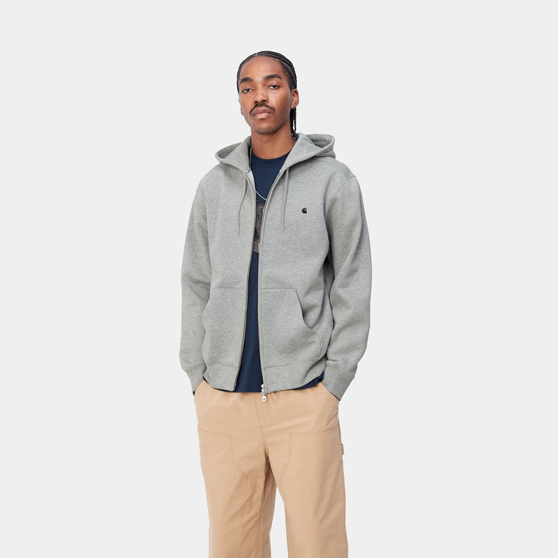 Carhartt Hooded Madison Ceket Erkek Gri | HFA-473502