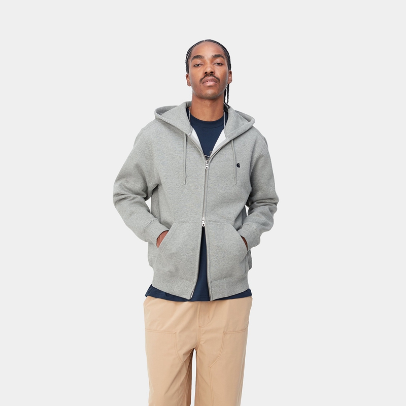 Carhartt Hooded Madison Ceket Erkek Gri | HFA-473502