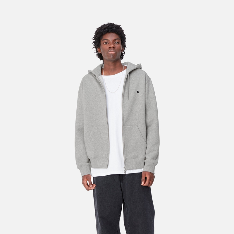 Carhartt Hooded Madison Ceket Erkek Gri | HFA-473502