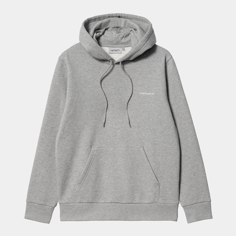 Carhartt Hooded Script Embroidery Kapşonlu Erkek Gri | WXA-860754