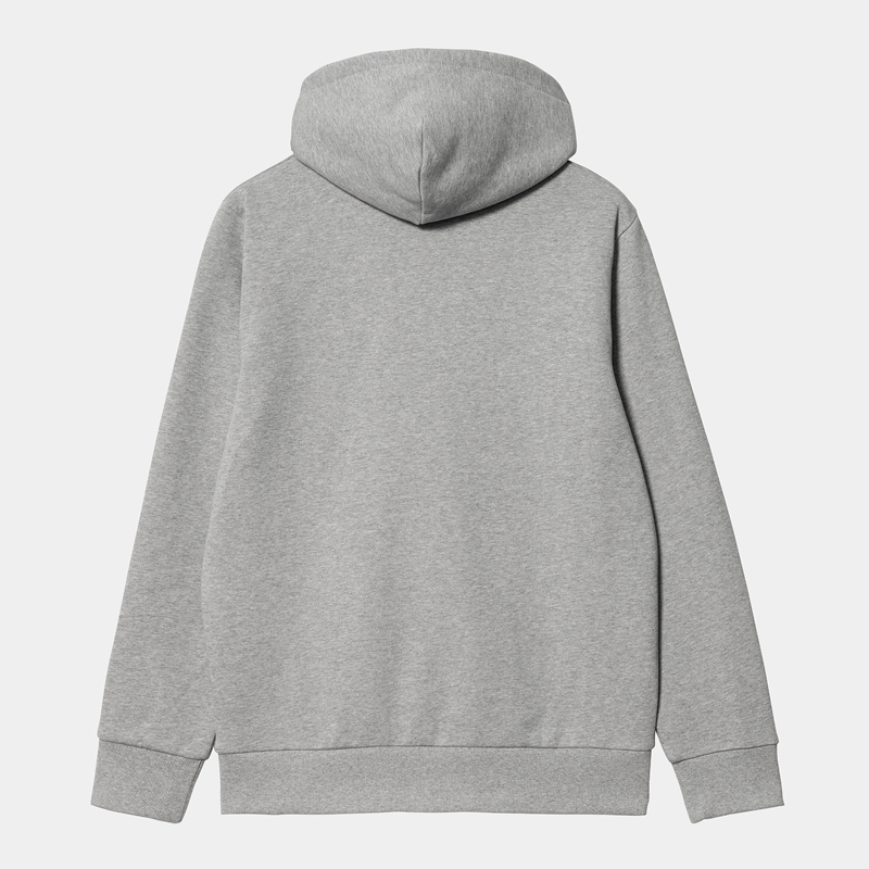 Carhartt Hooded Script Embroidery Kapşonlu Erkek Gri | WXA-860754