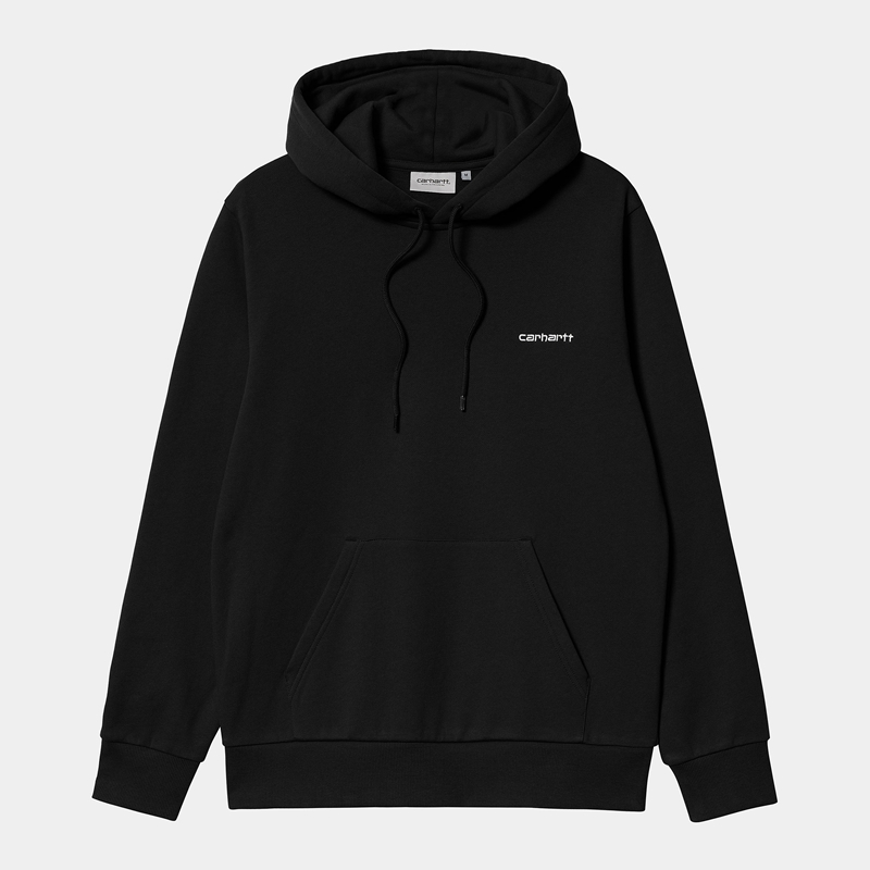 Carhartt Hooded Script Embroidery Kapşonlu Erkek Siyah | BUT-534987