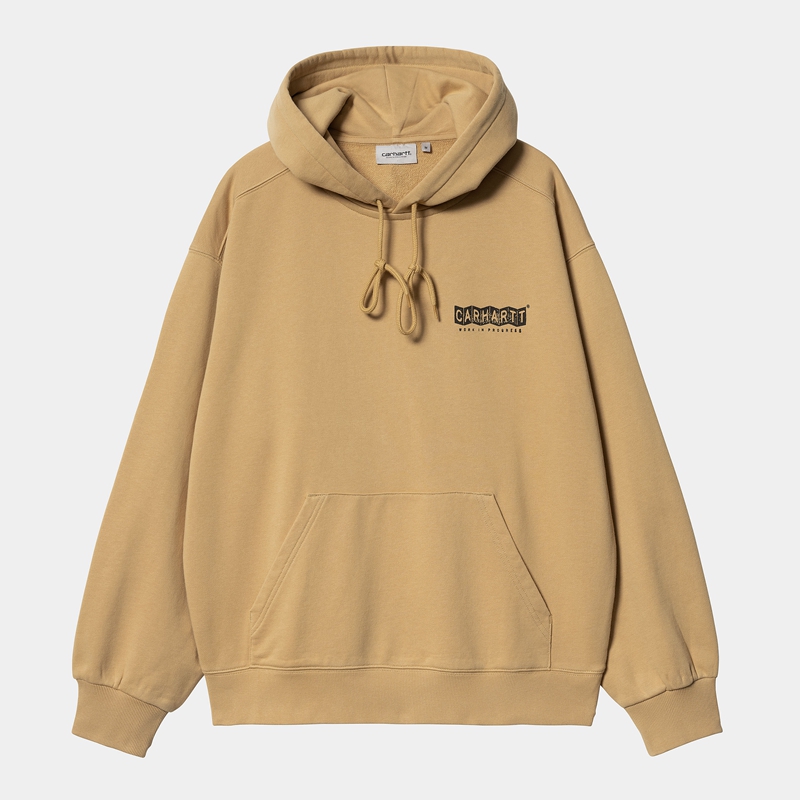 Carhartt Hooded Stamp Kapşonlu Erkek Haki | DQR-362950