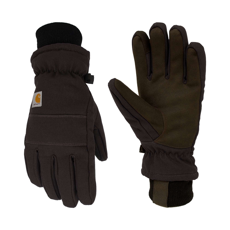 Carhartt Insulated Duck/Synthetic Leather Knit Cuff Eldiven Erkek Siyah | KVL-943065