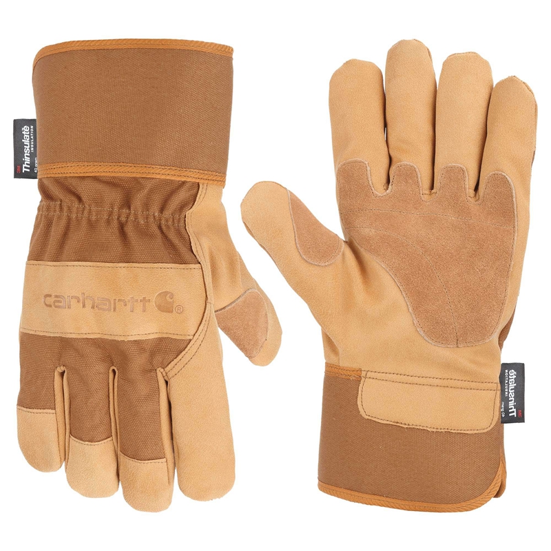 Carhartt Insulated Grain Leather Safety Cuff Work Eldiven Erkek Kahverengi | DZE-032978