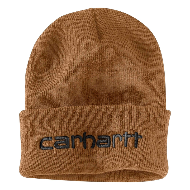 Carhartt Knit Insulated Logo Graphic Cuffed Beanie Şapkalar Erkek Kahverengi | GAQ-187325