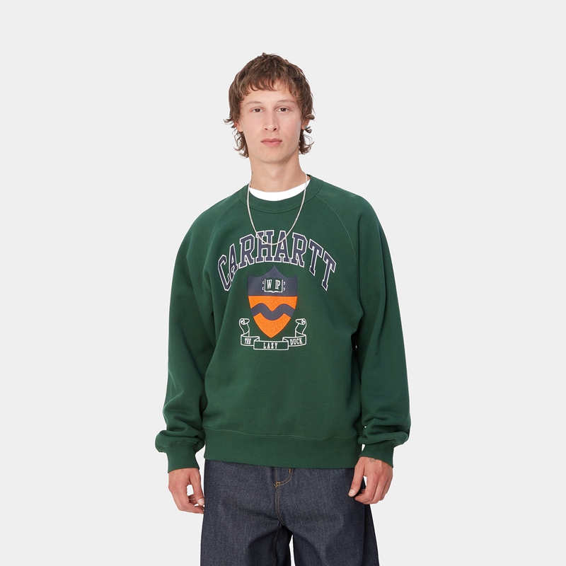 Carhartt Lazy Duck Academy Sweatshirt Erkek Yeşil | PAO-196807