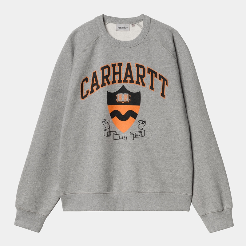 Carhartt Lazy Duck Academy Sweatshirt Erkek Gri | HCM-042183