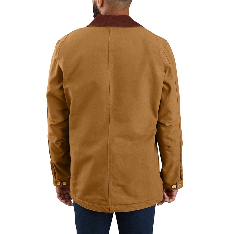 Carhartt Loose Fit Firm Duck Blanket-Lined Chore Kaban Erkek Kahverengi | AFV-058176